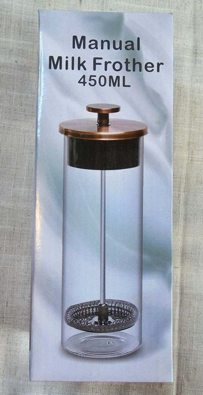 Manual Milk Frother 450ML Copper Glass for Coffee